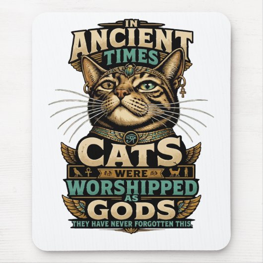 Antike Tabby-Katzenattitüde Mousepad (Vorne)