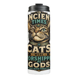 Antike Tabby-Katzenattitüde Thermosbecher