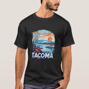 Antike Tacoma Washington Sonnenuntergang Skyline S T-Shirt