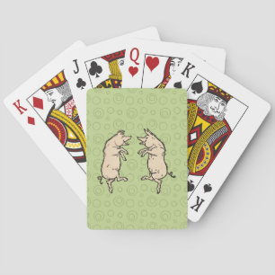 Antike tanzende Schweine: Whimsical Vintage Piggy Spielkarten