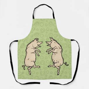 Antike tanzende Schweine: Whimsical Vintage Schwei Schürze
