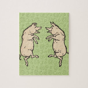 Antike Tanzschweine: Whimsical Vintag Piggy Jig Puzzle