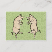 Antike Tanzschweine: Whimsical Vintag Piggy Jig Visitenkarte (Rückseite)