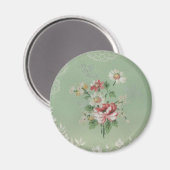 Antike Tapetenblumen Magnet (Vorderseite/Rückseite)