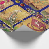 Antike Tarots, deutsche Hofkarten, Flaggen in blau Geschenkpapier (Ecke)