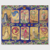 Antike Tarots, deutsche Hofkarten, Flaggen in blau Geschenkpapier (Flach)