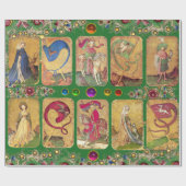 Antike Tarots,Deutsche Hofkarten,Flaggen in grün Geschenkpapier (Flach)