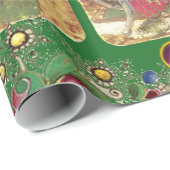 Antike Tarots,Deutsche Hofkarten,Flaggen in grün Geschenkpapier (Rolleneckpunkt)