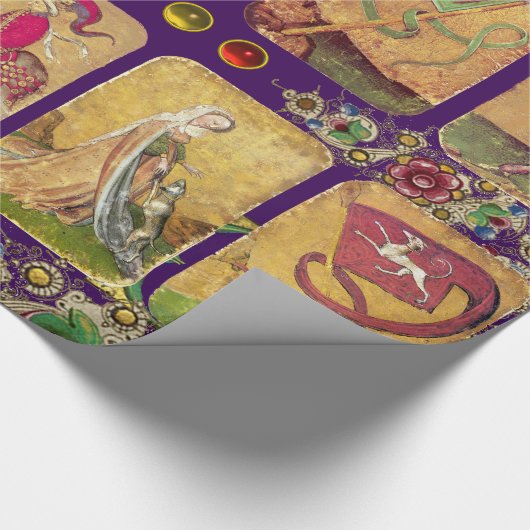 Antike Tarots,Deutsche Hofkarten,Lila Flaggen Geschenkpapier (Ecke)