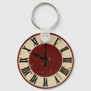 Antike Taschenuhr Uhr Zifferblatt Shabby Abgenutzt Schlüsselanhänger