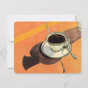 Antike Tasse Kaffee, Untertasse, Löffel, Retro-Din