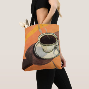 Antike Tasse Kaffee, Untertasse, Löffel, Retro-Din Tasche