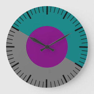 Antike Teal- und Lila- und Graue Uhr ohne Zahlen