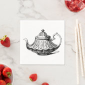 Antike Teapot-Illustration Serviette (Beispiel)