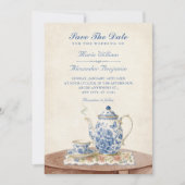 Antike Teekanne Hochzeit Save The Date (Vorderseite)