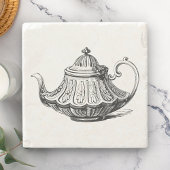 Antike Teekanne-Illustration Steinuntersetzer