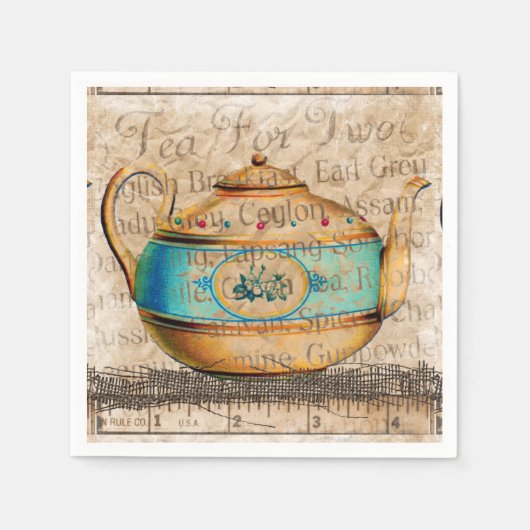 Antike Teekanne Serviette (Vorderseite)