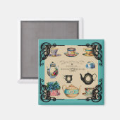 Antike Teekanne und Teetasse Magnet (Vorderseite/Rückseite)