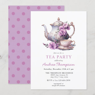 Antike Teeparty   Blumen Teeparty Einladung