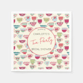 Antike Teeparty-Brautparty Serviette (Vorderseite)