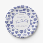 Antike Teetasse Blaue Teeparty Brautparty Pappteller (Vorderseite)
