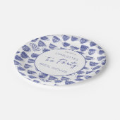 Antike Teetasse Blaue Teeparty Brautparty Pappteller (Schrägansicht)
