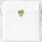 Antike Teetasse mit Maiglöckchenblumen  Runder Aufkleber (Tasche)