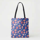 Antike Teetasse Pfirsich- und Blaumuster Tasche (Vorderseite)