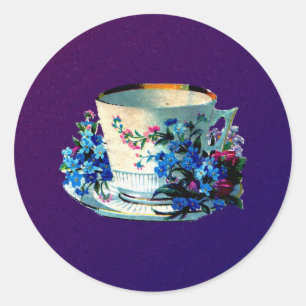 Antike Teetasse Runder Aufkleber