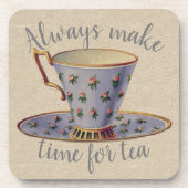 Antike Teetasse Zeit für Tee Getränkeuntersetzer (Vorderseite)