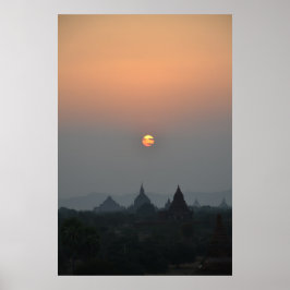 Antike Tempel bei Sunset - Bagan, Myanmar Poster