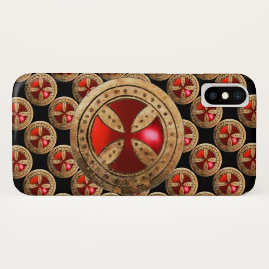 ANTIKE TEMPLAR CROSS Red Ruby Gem Case-Mate iPhone Hülle (Rückseite (Horizontal))