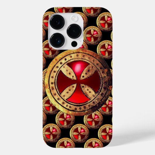 ANTIKE TEMPLAR CROSS Red Ruby Gem Case-Mate iPhone Hülle (Rückseite)