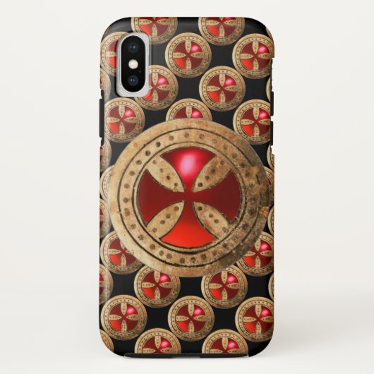 ANTIKE TEMPLAR CROSS Red Ruby Gem Case-Mate iPhone Hülle (Rückseite)