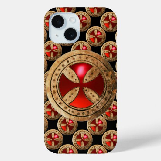 ANTIKE TEMPLAR CROSS Red Ruby Gem Case-Mate iPhone Hülle (Rückseite)