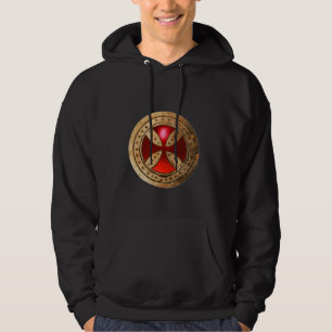 ANTIKE TEMPLAR CROSS Red Ruby Gem Hoodie