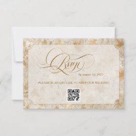 Antike Terrakotta-Blumenhochzeit RSVP Karte