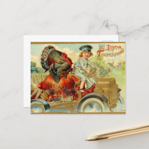 antike Thanksgiving-Feiertags-Puten-Postkarte Postkarte