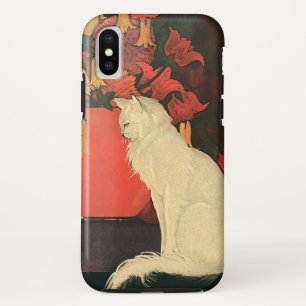 Antike Tiere, elegante weiße Katze, Herbstblumen Case-Mate iPhone Hülle