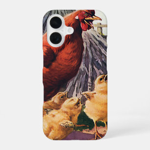 Antike Tiere, Huhn mit Küken auf dem Bauernhof iPhone 16 Hülle