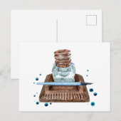 Antike Tintenfass-Postkarte Feiertagspostkarte (Vorne/Hinten)