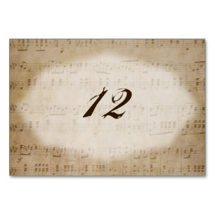 Antike Tischnummer Placecards der Blatt-Musik-2