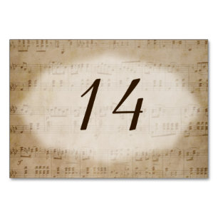 Antike Tischnummer Placecards der Blatt-Musik-3