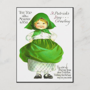 Antike "Top O' The Morning" St. Patrick's Day Kart Postkarte