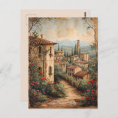 Antike Toskana Romantische Ölgemälde Kunst Postkarte (Vorne/Hinten)