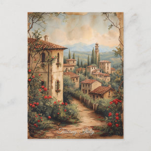 Antike toskanische romantische Ölgemälde-Reisekuns Postkarte