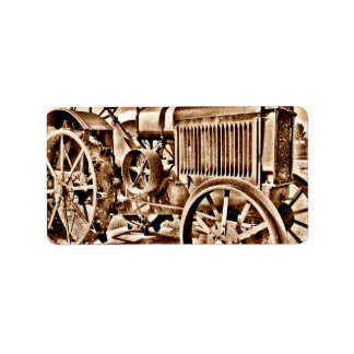 Antike Tractor Farm Adressaufkleber
