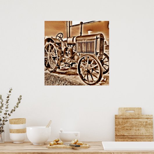 Antike Tractor Farm Poster (Küche)