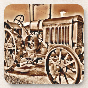 Antike Traktor-Landwirtschaftsgeräte Klassisches S Getränkeuntersetzer