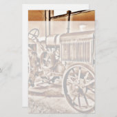 Antike Traktorenanlage Klassische Sepia Briefpapier (Vorne/Hinten)